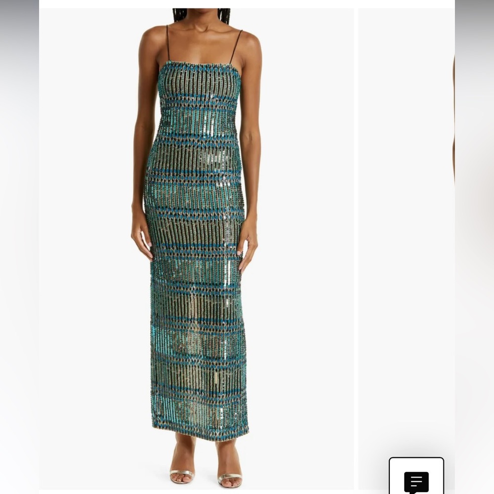 Alice and Olivia Fifi Sequin Maxi Dress